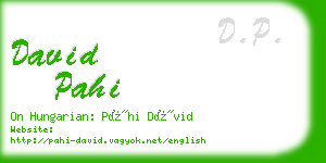 david pahi business card